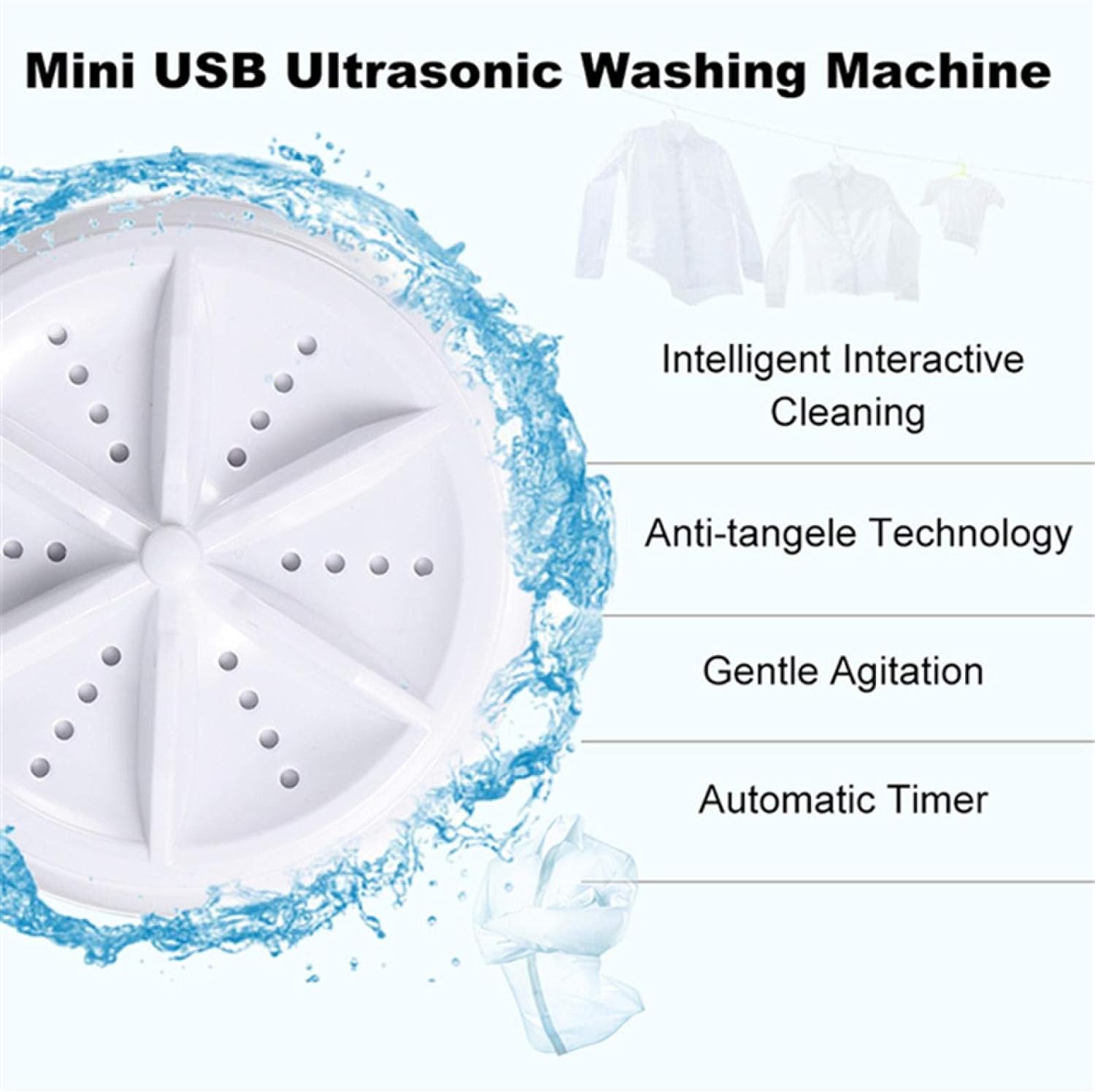 New Ultrasonic Mini Washing Machine (USB Operated)